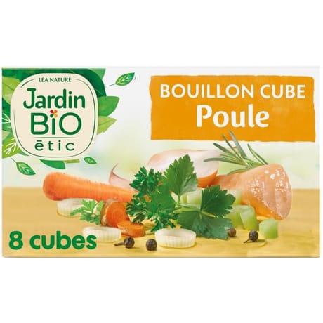 Jardin bio etic bouillon cube poule sans huile de palme 8x10g