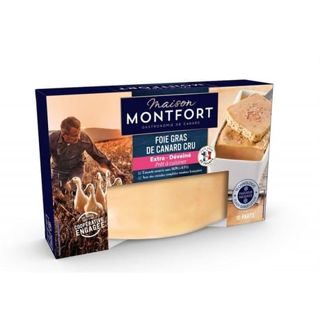 Maison Montfort foie gras de canard cru extra éveiné 450g