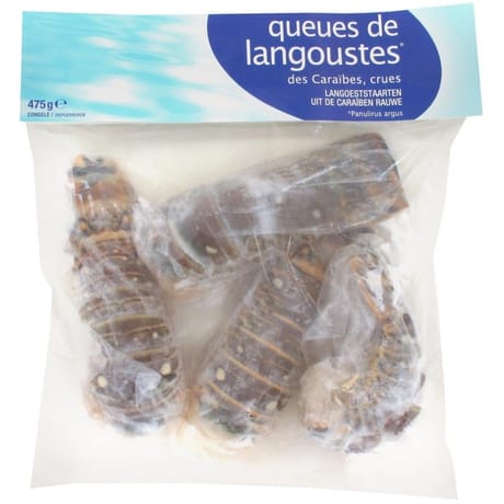Queues de langoustes crues des Caraïbes 475g