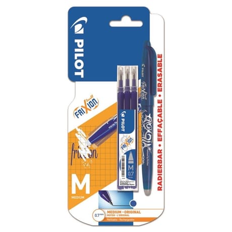Pilot roller frixion ball effacable bleu + 3 recharges