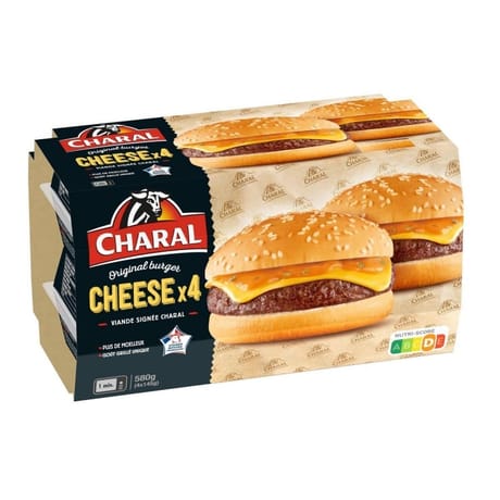 Original burger cheese x4 580g Charal