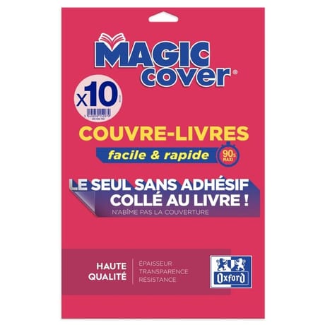 Oxford 10 couvres livre magic cover pvc 90/100 lisse inol