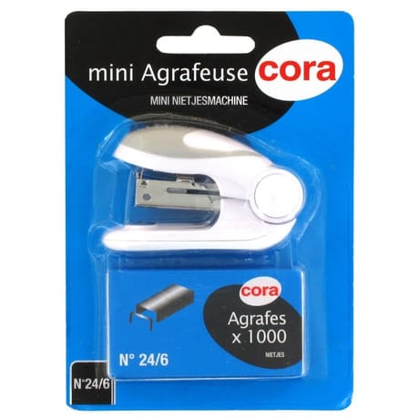 Cora agrafeuse pocket + 1000 agrafes 24/6