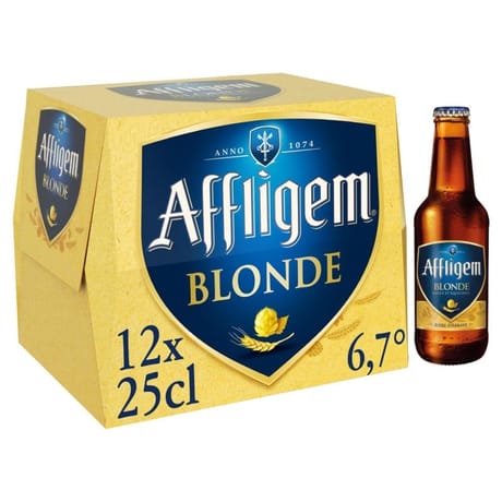 Affligem bière blonde Belge d'Abbaye depuis 1074 12 x 25 cl 6,7% Vol.