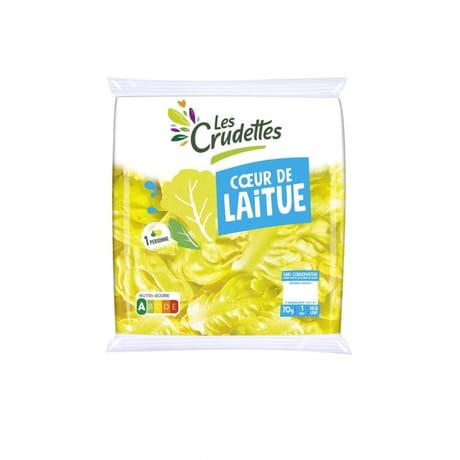 Les Crudettes salade coeur de laitue portion individuelle sachet 70g