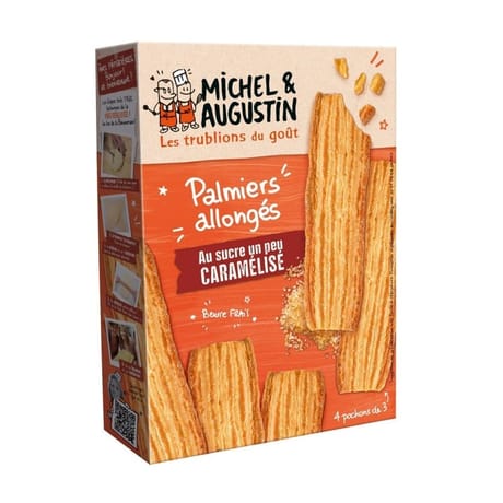 Michel et Augustin palmiers allongés au sucre un peu caramélisés 120g