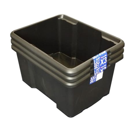 Sundis bacs noir 30l lot de 3