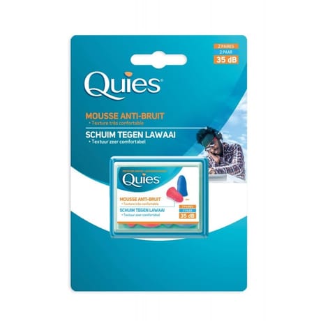 Quies protections auditives mousse anti-bruit disco boîte de 2 paires