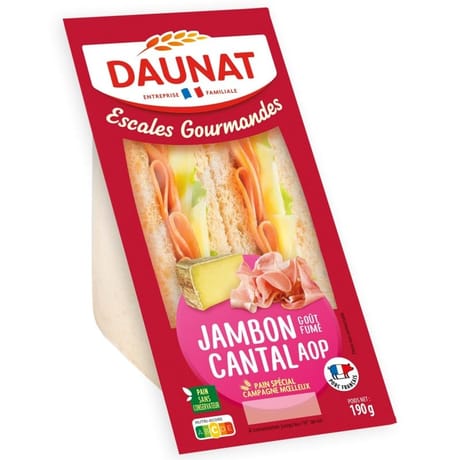 Daunat club escale gourmande jambon fumé cantal 190g