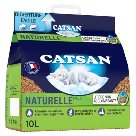 Catsan litière pour chat naturelle végétale compostable 10l