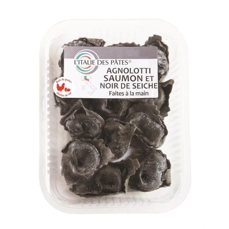 Agnolotti saumon et noir de seiche 250g