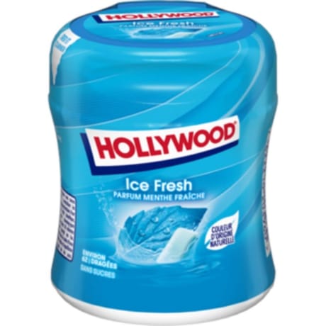 Hollywood ice fresh menthe fraîche 60 dragées sans sucres bottle 87g