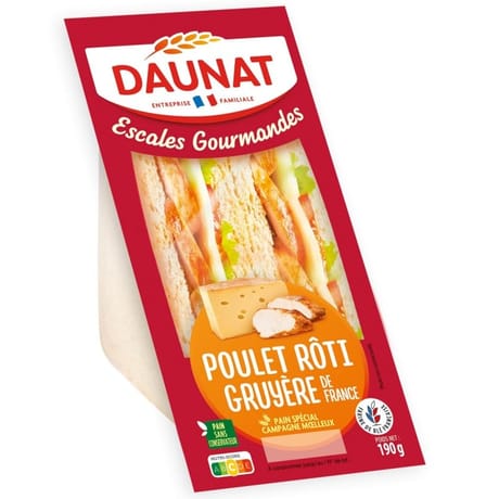 Daunat club Escales Gourmandes Poulet rôti gruyère IGP 190g