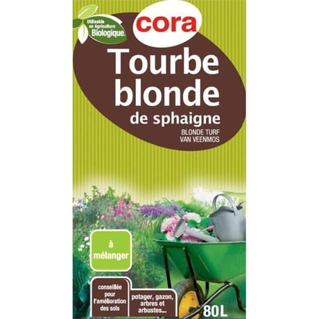 Cora tourbe blonde 80l utilisable en agriculture biologique