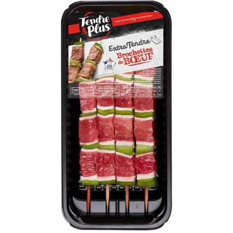 Brochettes de boeuf Extra tendre x4 320g Tendre & Plus