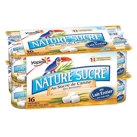 Yoplait yaourt ferme nature sucré 16x125g
