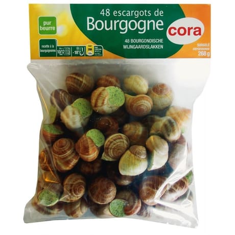 Cora 48 Escargots de Bourgogne Helix Pomatia recette à la Bourguignonne 268g