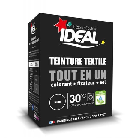 Ideal teinture tissus poudre tout en 1 mini noir 230g