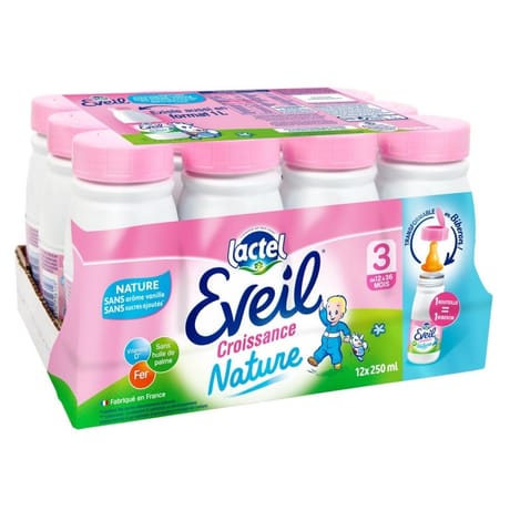 Lactel lait eveil croissance nature 12x25cl
