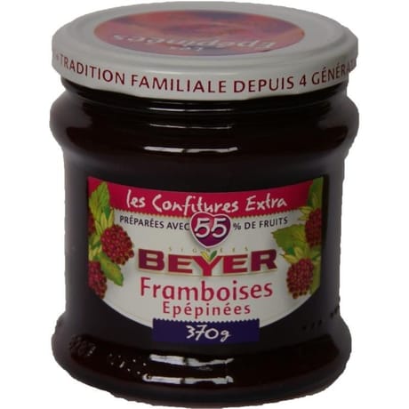 Beyer confiture extra framboises épépinées 370g