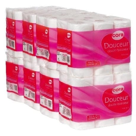 Cora papier toilette blanc 96 rouleaux x 2 plis soft