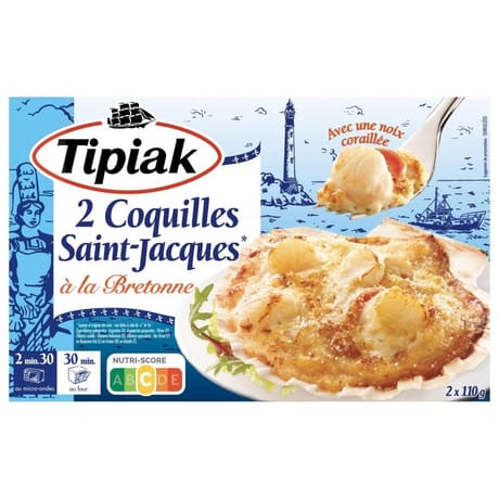 Tipiak 2 coquilles Saint Jacques à la bretonne 220g