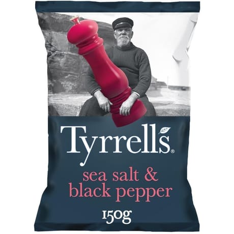 Tyrrell's chips lisses poivre noir et sel 150g
