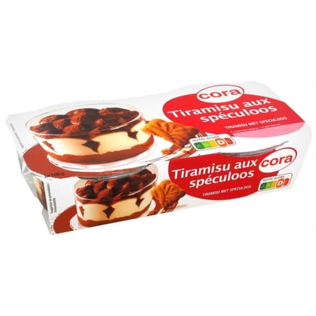 Cora dessert patissier au mascarpone au spéculoos et sauce au café 2x100g