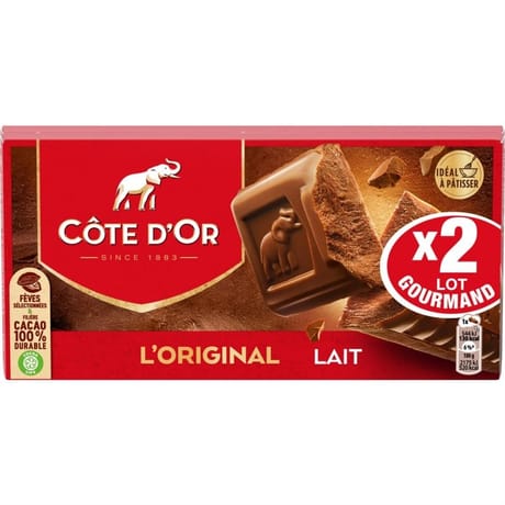 Côte d'or lait 2x200-400g
