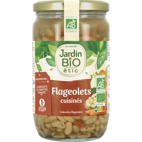 Jardin bio étic flageolets cuisinés bio 680g