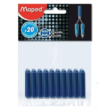 Maped 20 cartouches encre bleu en sachet 221910