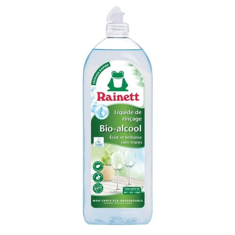 Rainett liquide de rinçage lave vaisselle éco à l'alcool bio brillant 780ml