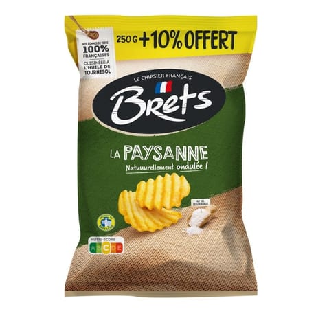 Bret's chips nature paysane au sel de Guérande 250g + 10% offert