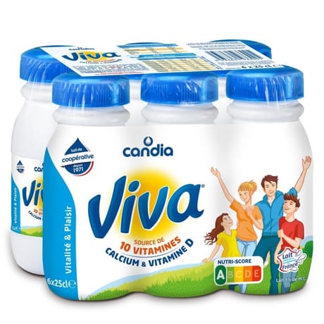 Viva lait vitaminé UHT bouteille 6 x 25 cl