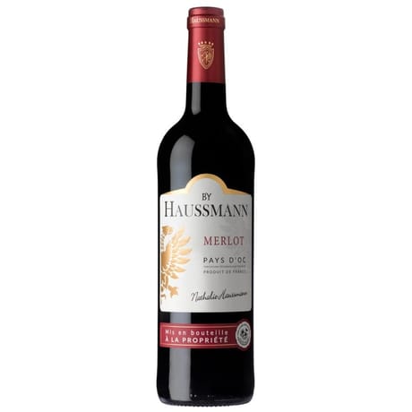 By haussmann pays d'oc merlot rouge 75cl 13%vol