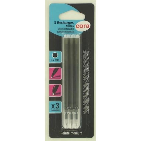Cora - 3 recharges thermosensible Noir