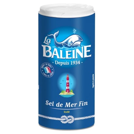 La baleine sel fin de mer iodé et fluoré boite verseuse 550g