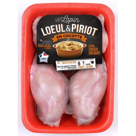 Loeul et piriot lapin entier découpé