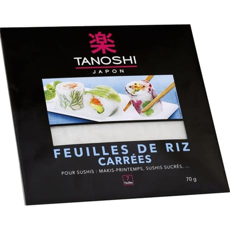 Tanoshi feuilles de riz carrées 70g