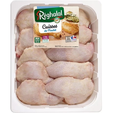 Reghalal cuisses de poulet blanc avec dos halal x10