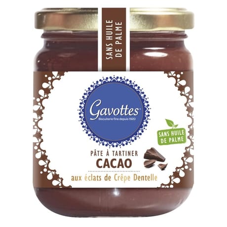 Gavottes pâte à tartiner cacao aux éclats de crêpe dentelle 350 g