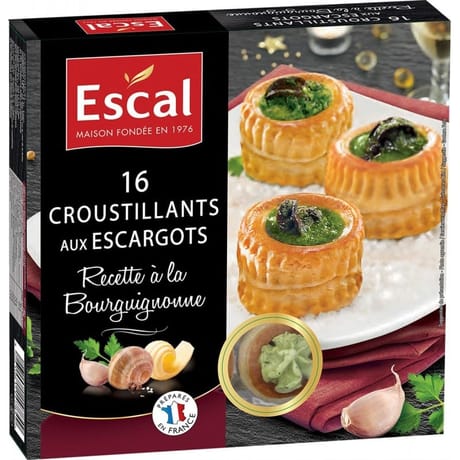 Escal 16 feuilletés aux escargots HL plat alu 170g