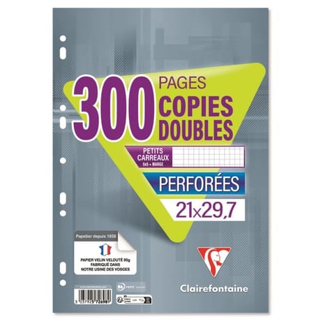Clairefontaine copies doubles 21x29.7 cm 200 pages + 100 offertes 5x5