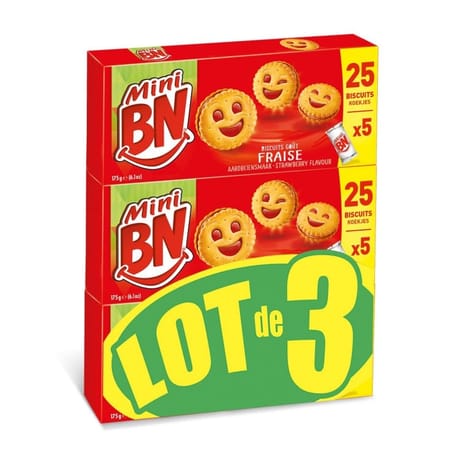 BN mini bn fraise x3 525g