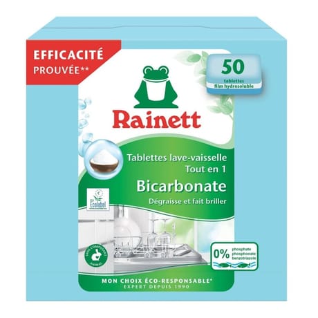 Rainett 50 tablettes lave vaisselle au bicarbonate 1kg