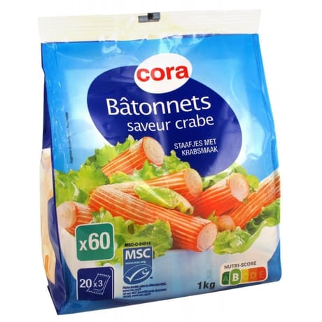 Cora bâtonnets de surimi saveur crabe 1kg