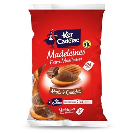 Ker cadelac sachet madeleines coquille marbré choco 600g