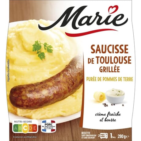 Marie saucisse de Toulouse grillée purée de pommes de terre 290g