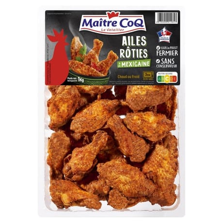 Maître Coq ailes de poulet rôties mexicain sous atmosphère 1kg