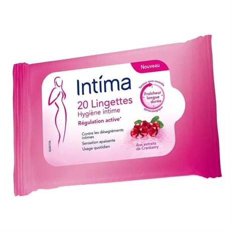Intima lingettes hygiène intime régulation active cranberry x20